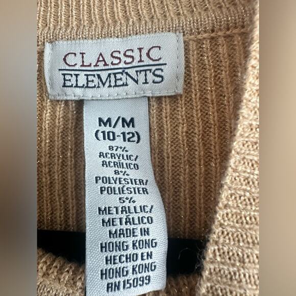 Vintage  Metallic-Glimmer Sleeveless Mock Neck Knit Top Size M - Picture 3 of 5